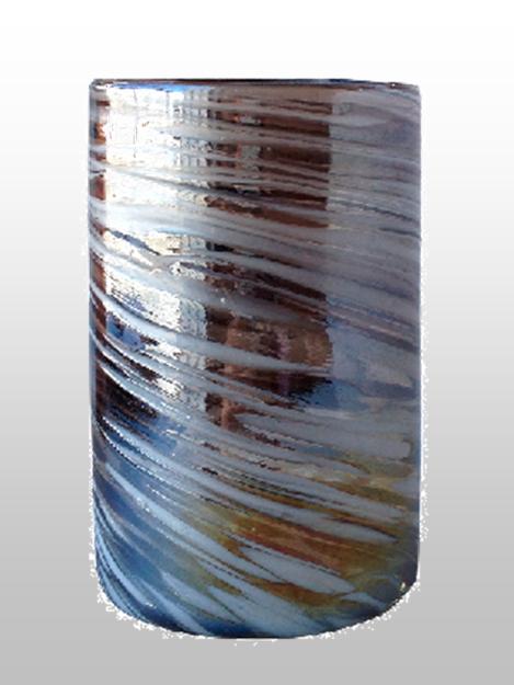 VIDRIO SOPLADO al Mayoreo / Pearly-Blue-Swirls-drinking-glass